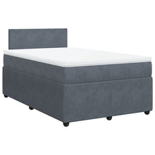 Boxspring met matras fluweel donkergrijs 120x200 cm