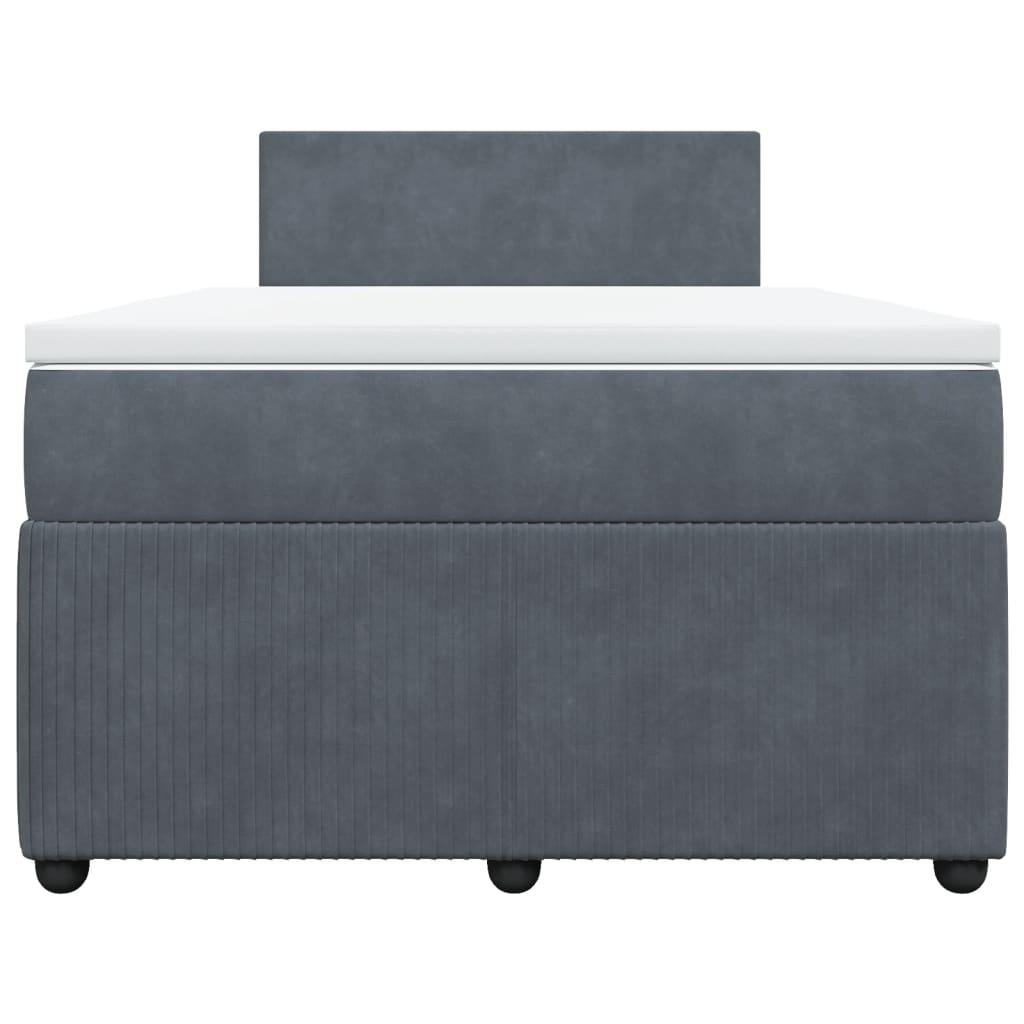 Boxspring met matras fluweel donkergrijs 120x200 cm