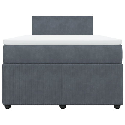 Boxspring met matras fluweel donkergrijs 120x200 cm