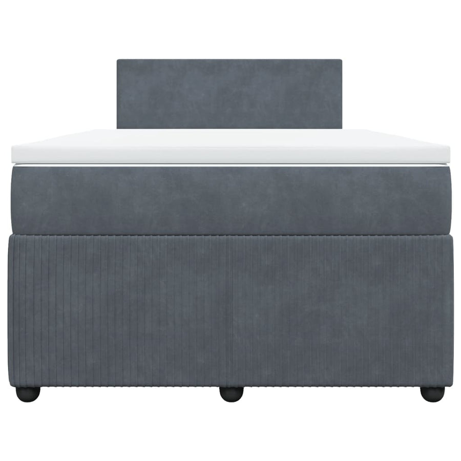 Boxspring met matras fluweel donkergrijs 120x200 cm