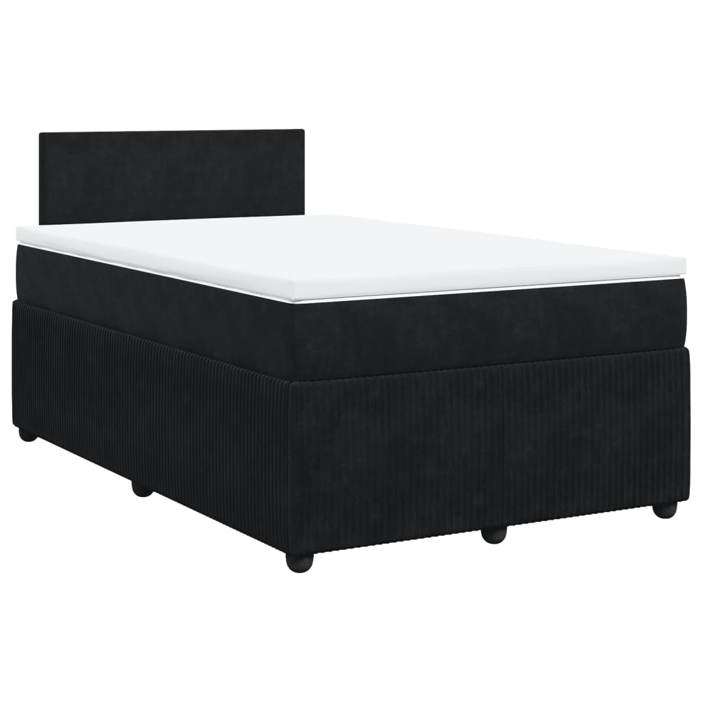 Boxspring met matras fluweel zwart 120x200 cm