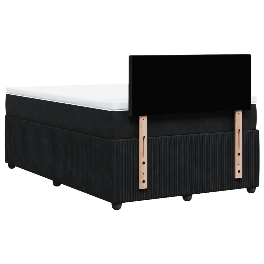 Boxspring met matras fluweel zwart 120x200 cm