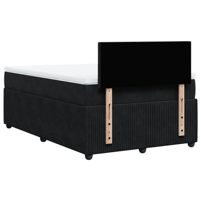 Boxspring met matras fluweel zwart 120x200 cm