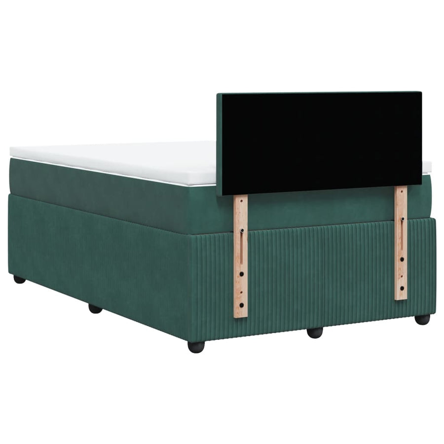 Boxspring met matras fluweel donkergroen 120x200 cm