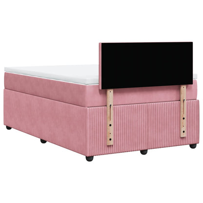 Boxspring met matras fluweel roze 120x200 cm