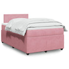 Boxspring met matras fluweel roze 120x200 cm