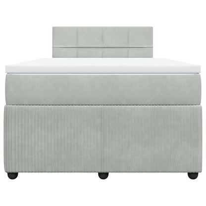 Boxspring met matras fluweel lichtgrijs 120x200 cm