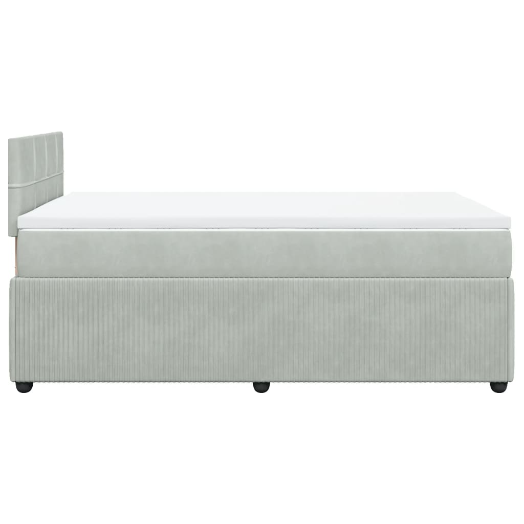 Boxspring met matras fluweel lichtgrijs 120x200 cm
