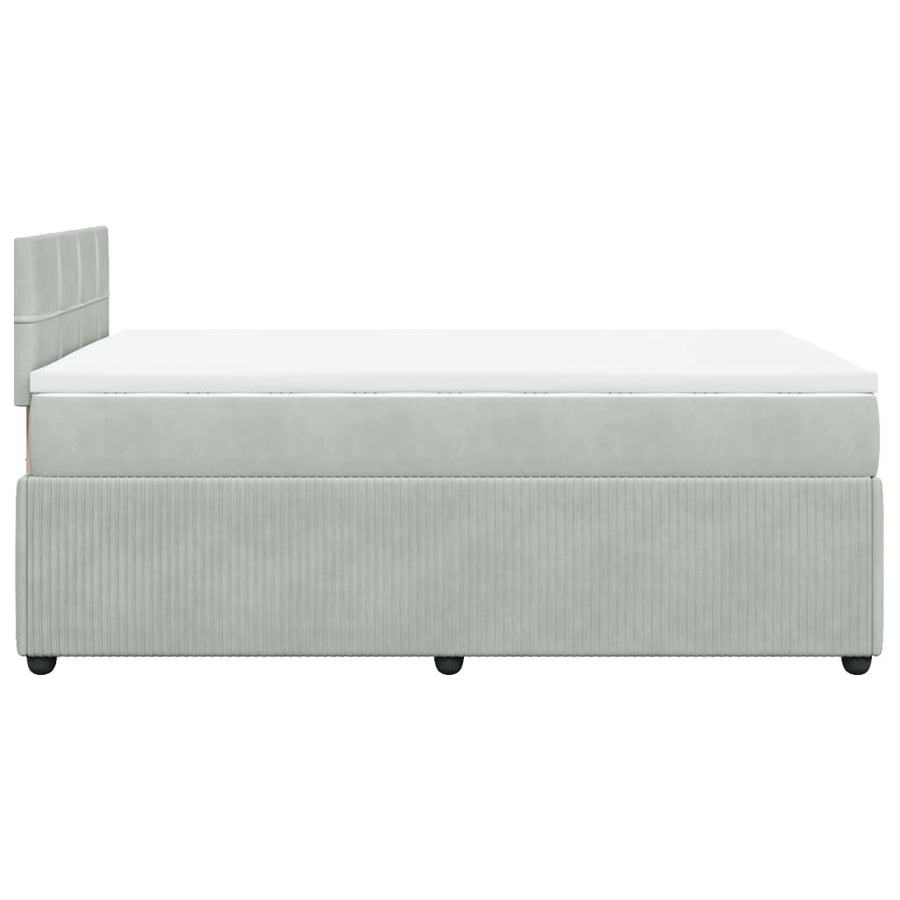 Boxspring met matras fluweel lichtgrijs 120x200 cm