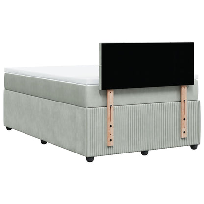 Boxspring met matras fluweel lichtgrijs 120x200 cm