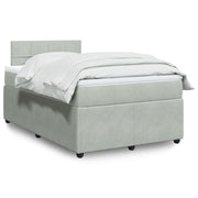 Boxspring 120x200 cm fluweel lichtgrijs met matras