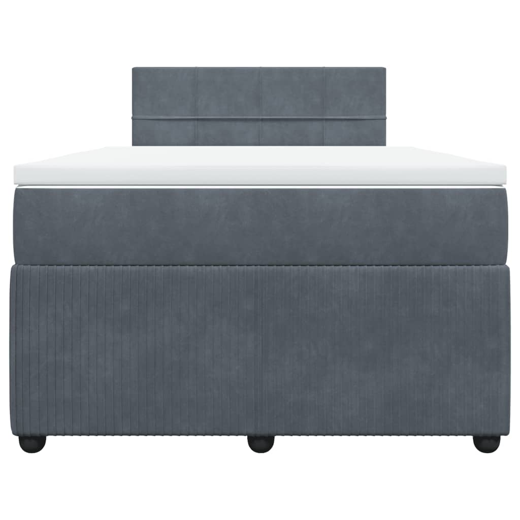 Boxspring met matras fluweel donkergrijs 120x200 cm