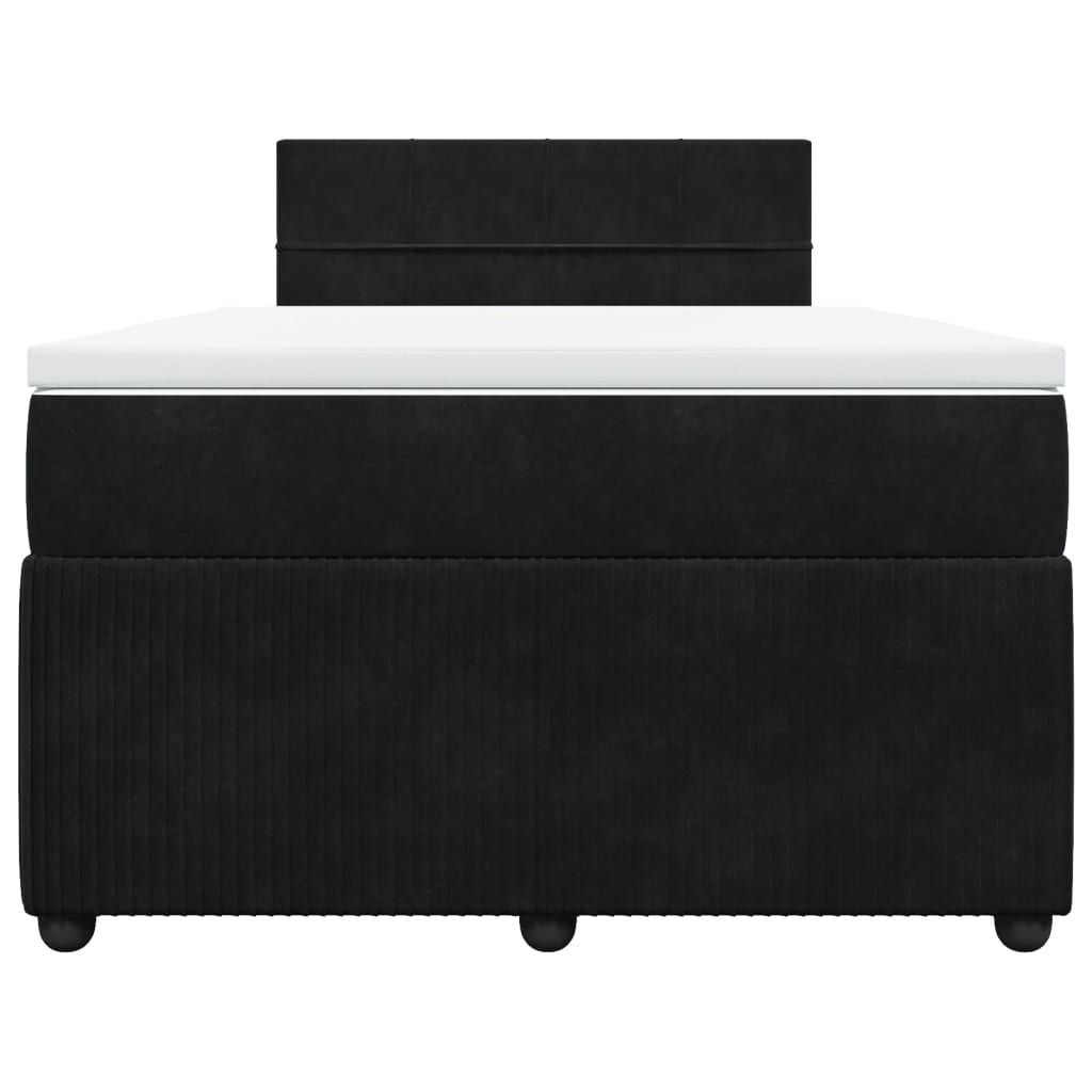 Boxspring met matras fluweel zwart 120x200 cm