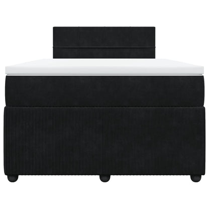Boxspring met matras fluweel zwart 120x200 cm