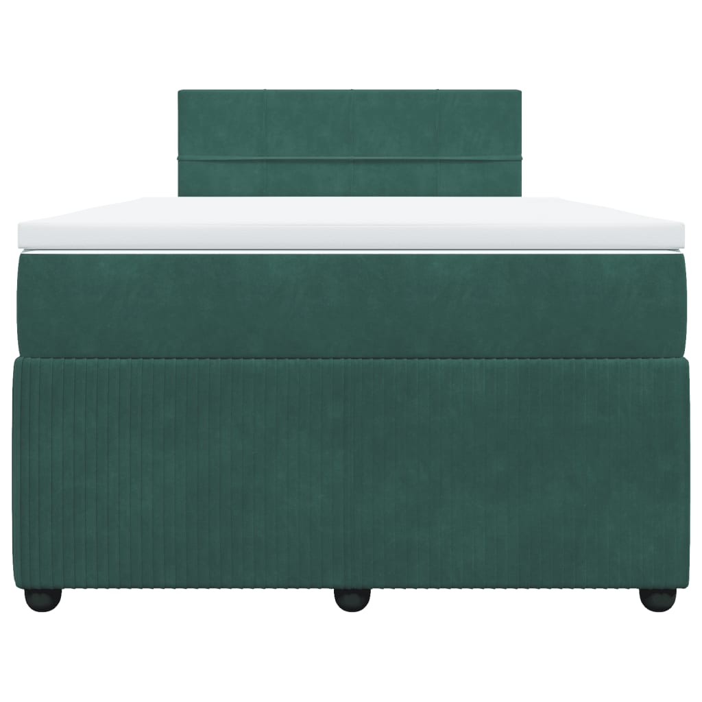 Boxspring met matras fluweel donkergroen 120x200 cm