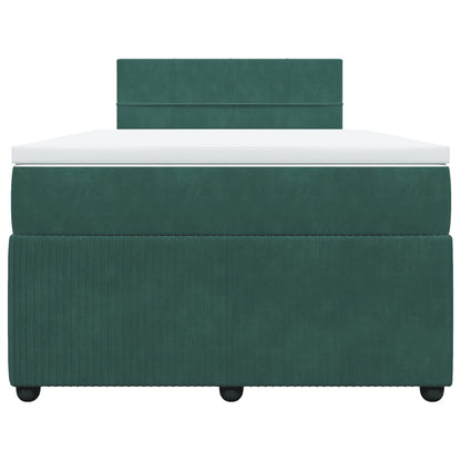 Boxspring met matras fluweel donkergroen 120x200 cm