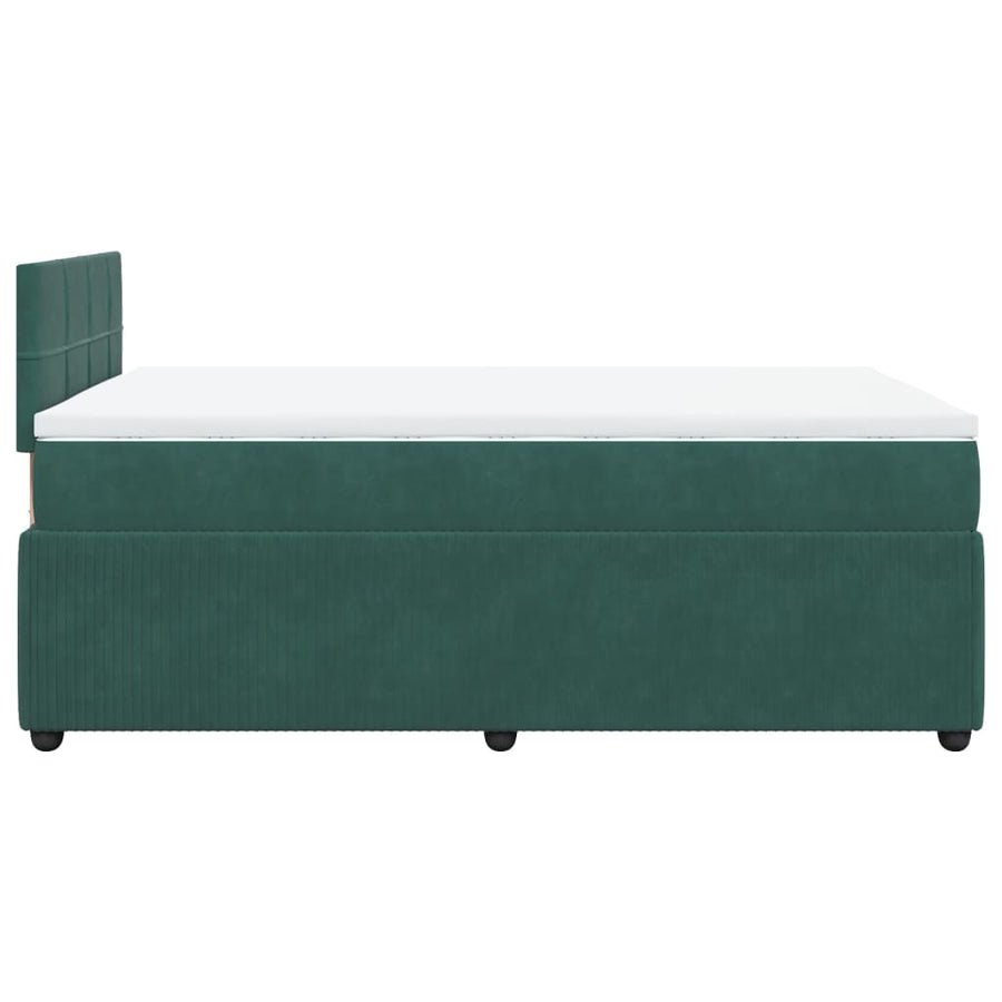Boxspring met matras fluweel donkergroen 120x200 cm