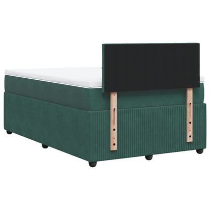 Boxspring met matras fluweel donkergroen 120x200 cm