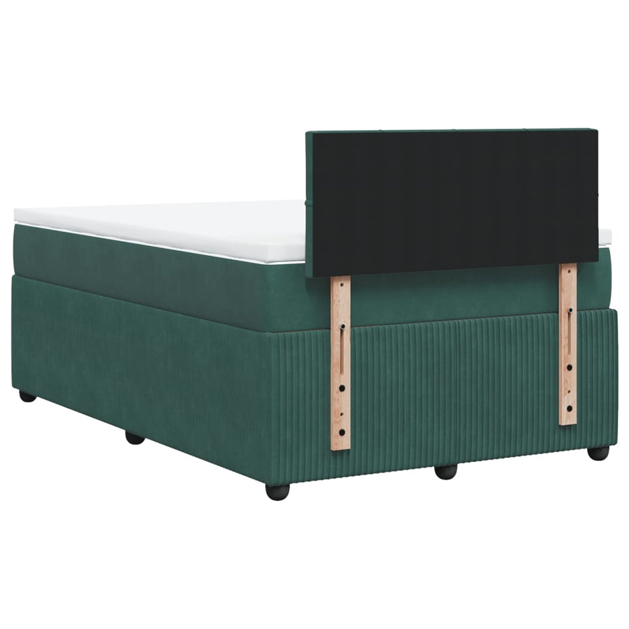 Boxspring met matras fluweel donkergroen 120x200 cm