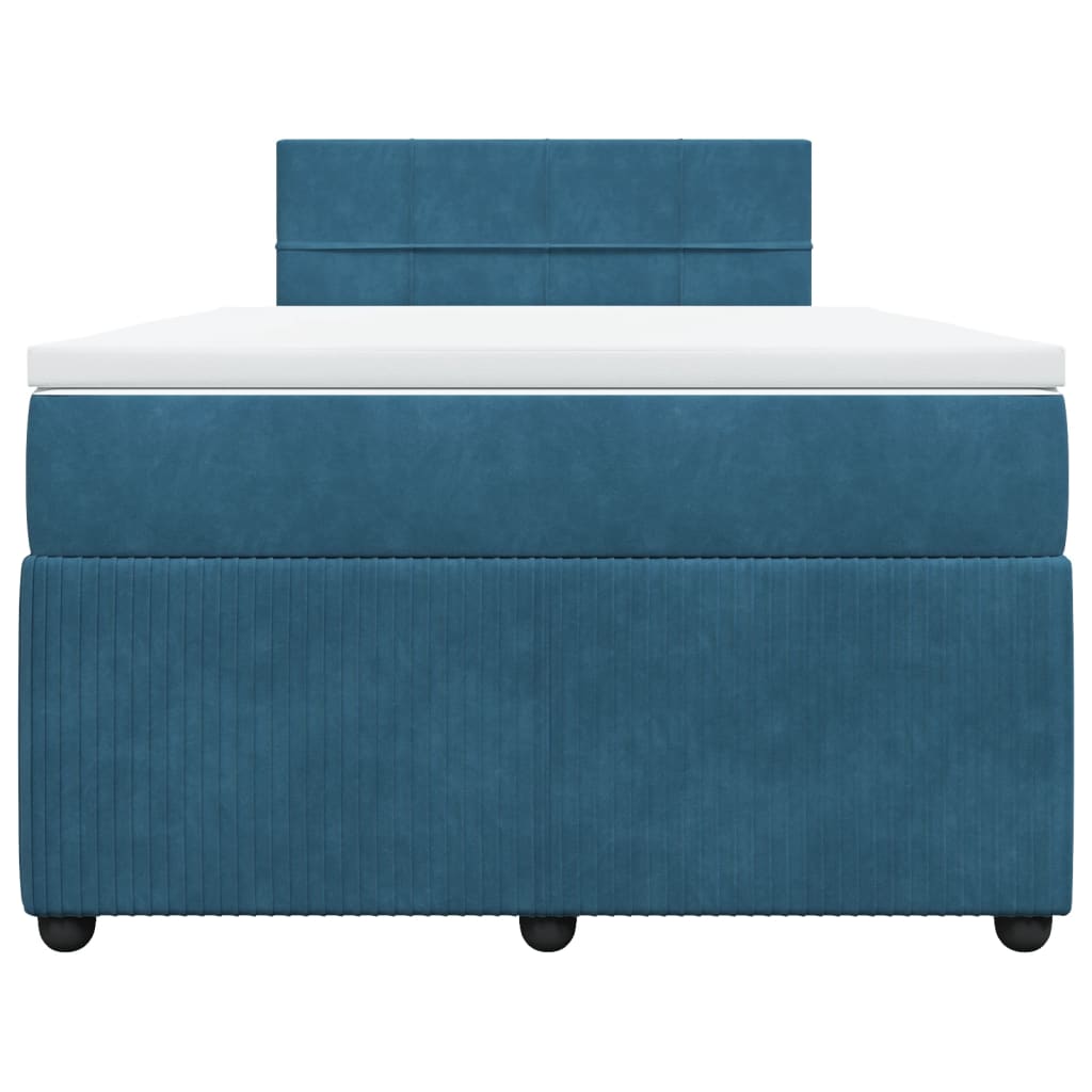 Boxspring met matras fluweel blauw 120x200 cm
