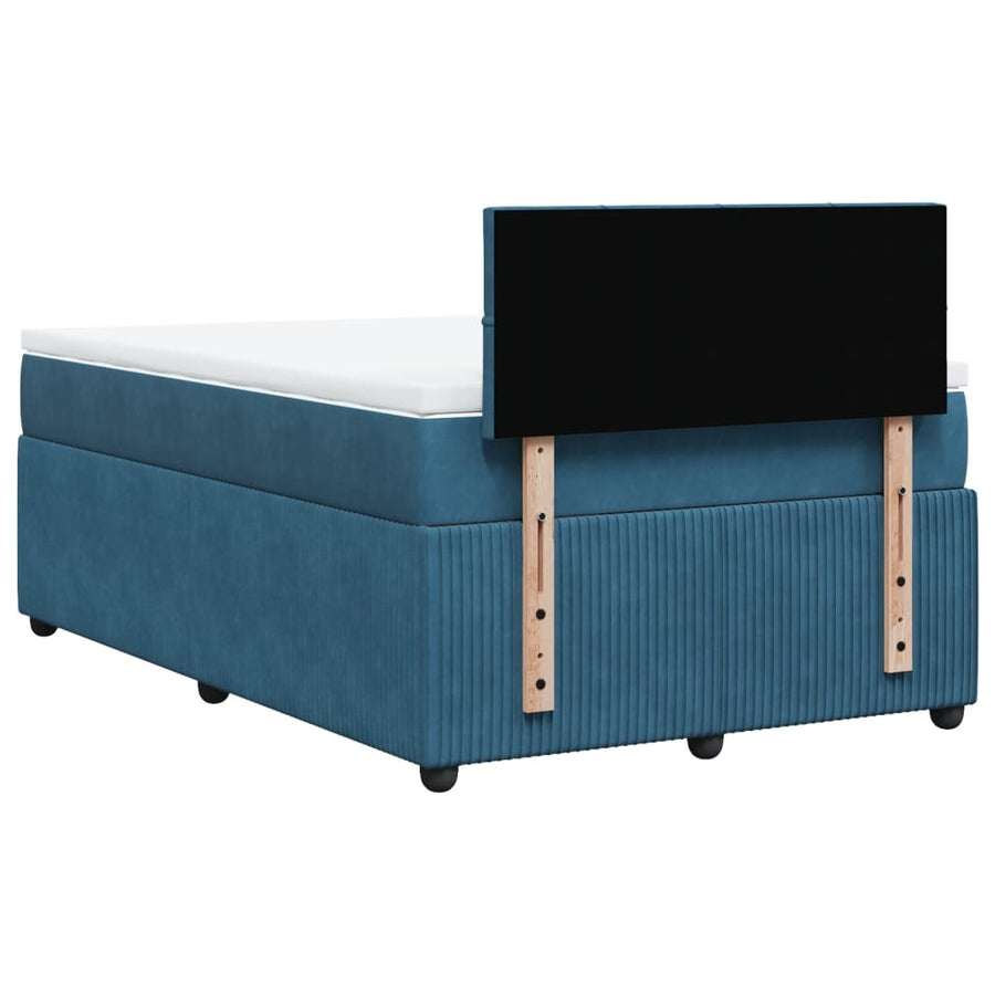 Boxspring met matras fluweel blauw 120x200 cm