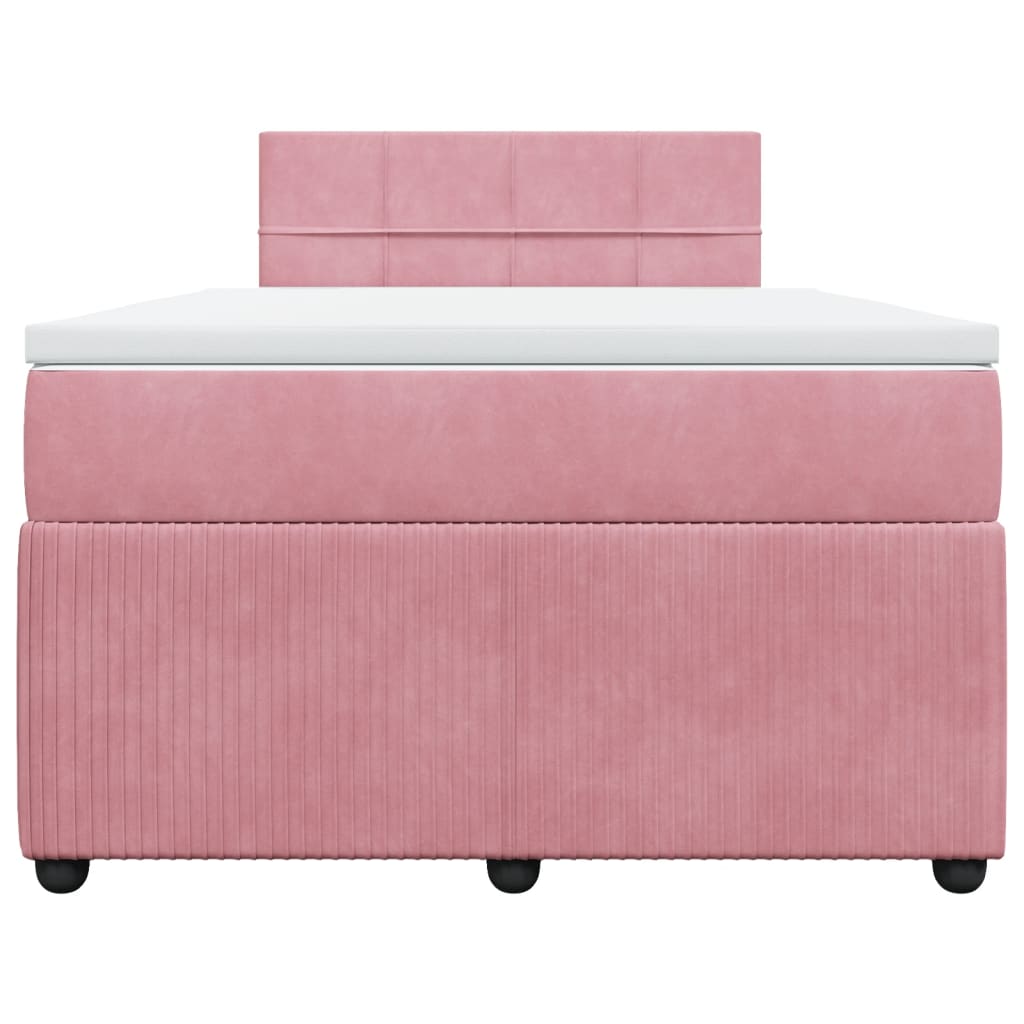 Boxspring met matras fluweel roze 120x200 cm