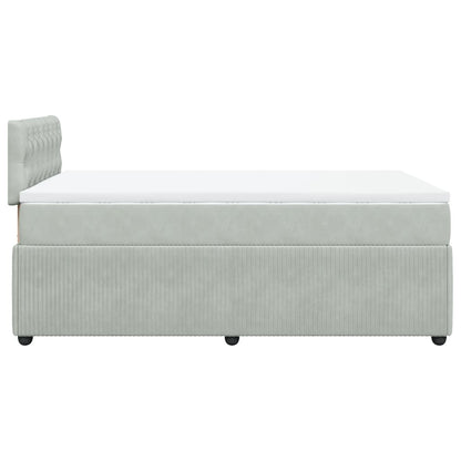 Boxspring met matras fluweel lichtgrijs 120x200 cm