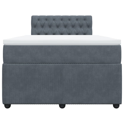 Boxspring met matras fluweel donkergrijs 120x200 cm