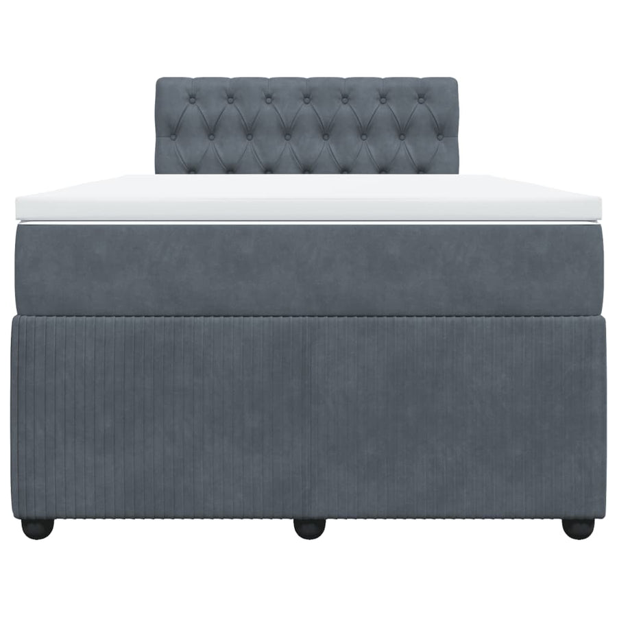 Boxspring met matras fluweel donkergrijs 120x200 cm