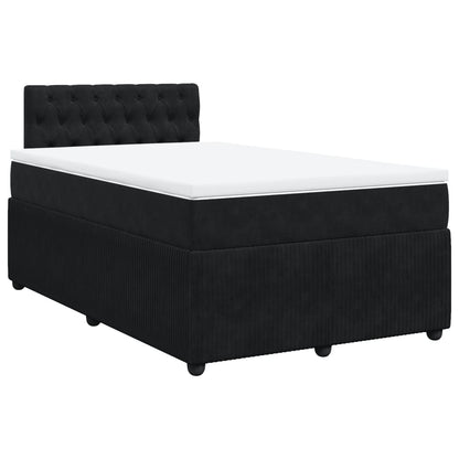 Boxspring met matras fluweel zwart 120x200 cm