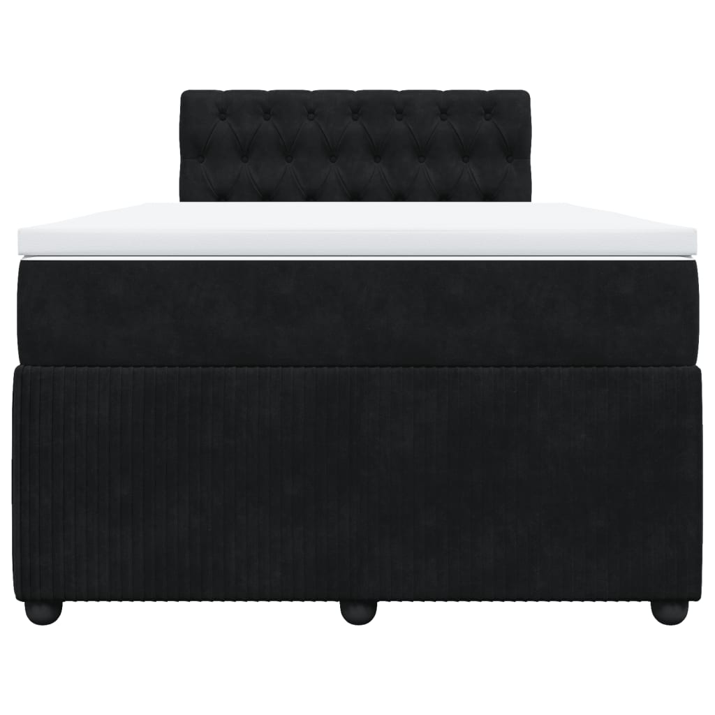 Boxspring met matras fluweel zwart 120x200 cm