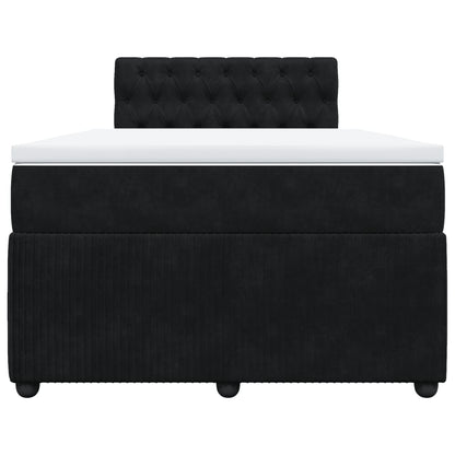 Boxspring met matras fluweel zwart 120x200 cm