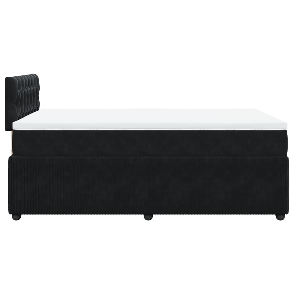 Boxspring met matras fluweel zwart 120x200 cm