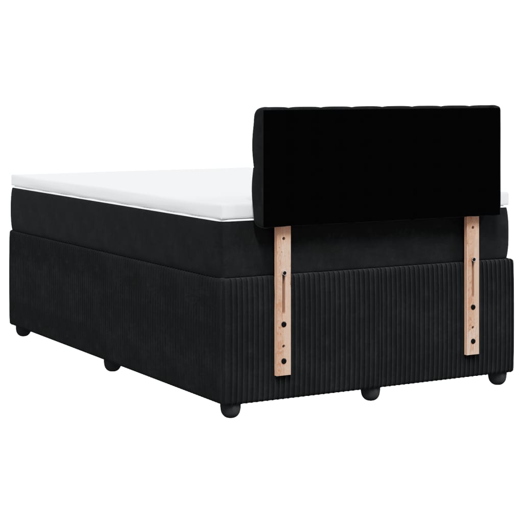 Boxspring met matras fluweel zwart 120x200 cm