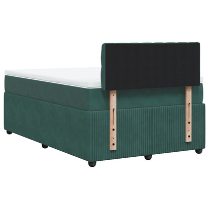 Boxspring met matras fluweel donkergroen 120x200 cm