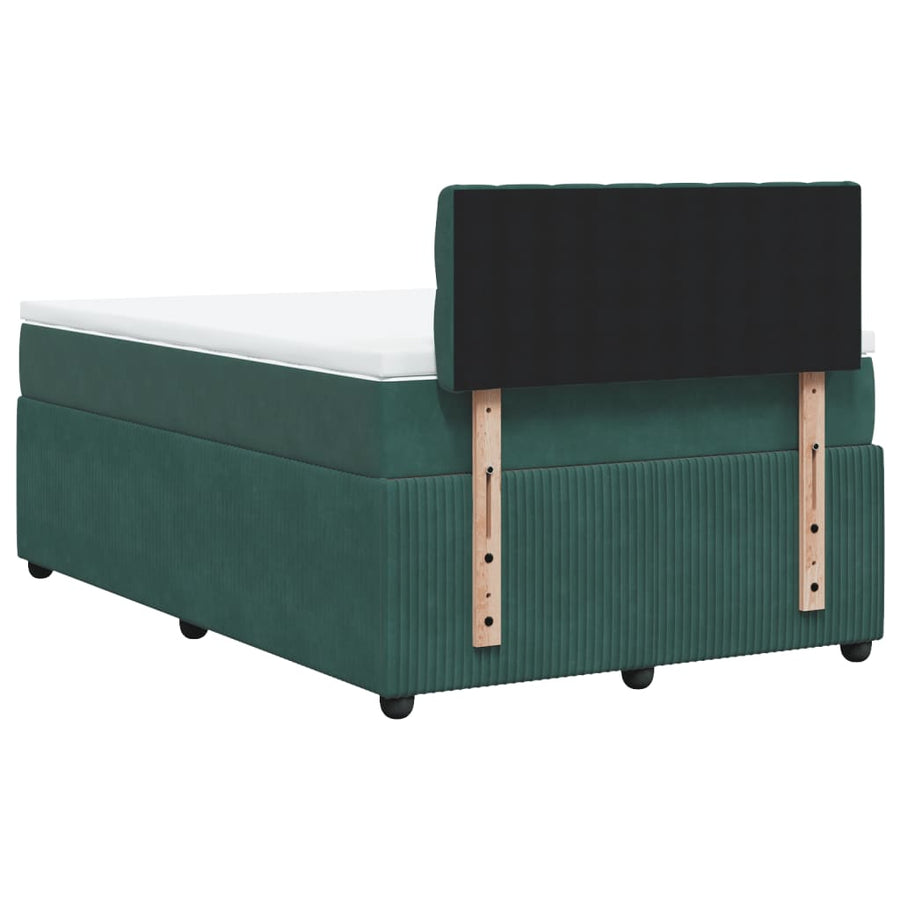 Boxspring met matras fluweel donkergroen 120x200 cm