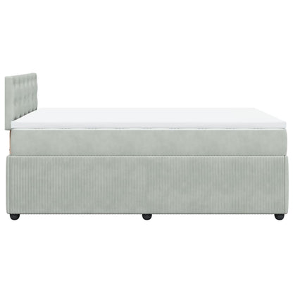 Boxspring met matras fluweel lichtgrijs 120x200 cm