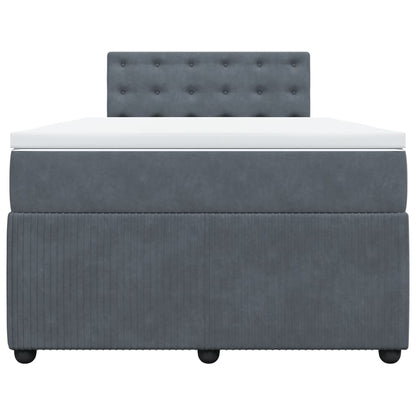 Boxspring met matras fluweel donkergrijs 120x200 cm