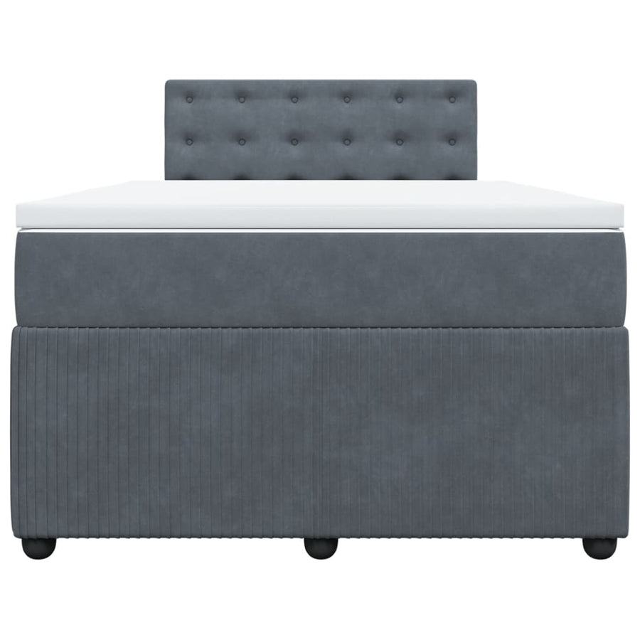 Boxspring met matras fluweel donkergrijs 120x200 cm