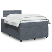 Boxspring met matras 120x200 cm donkergrijs fluweel