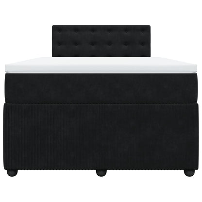 Boxspring met matras fluweel zwart 120x200 cm