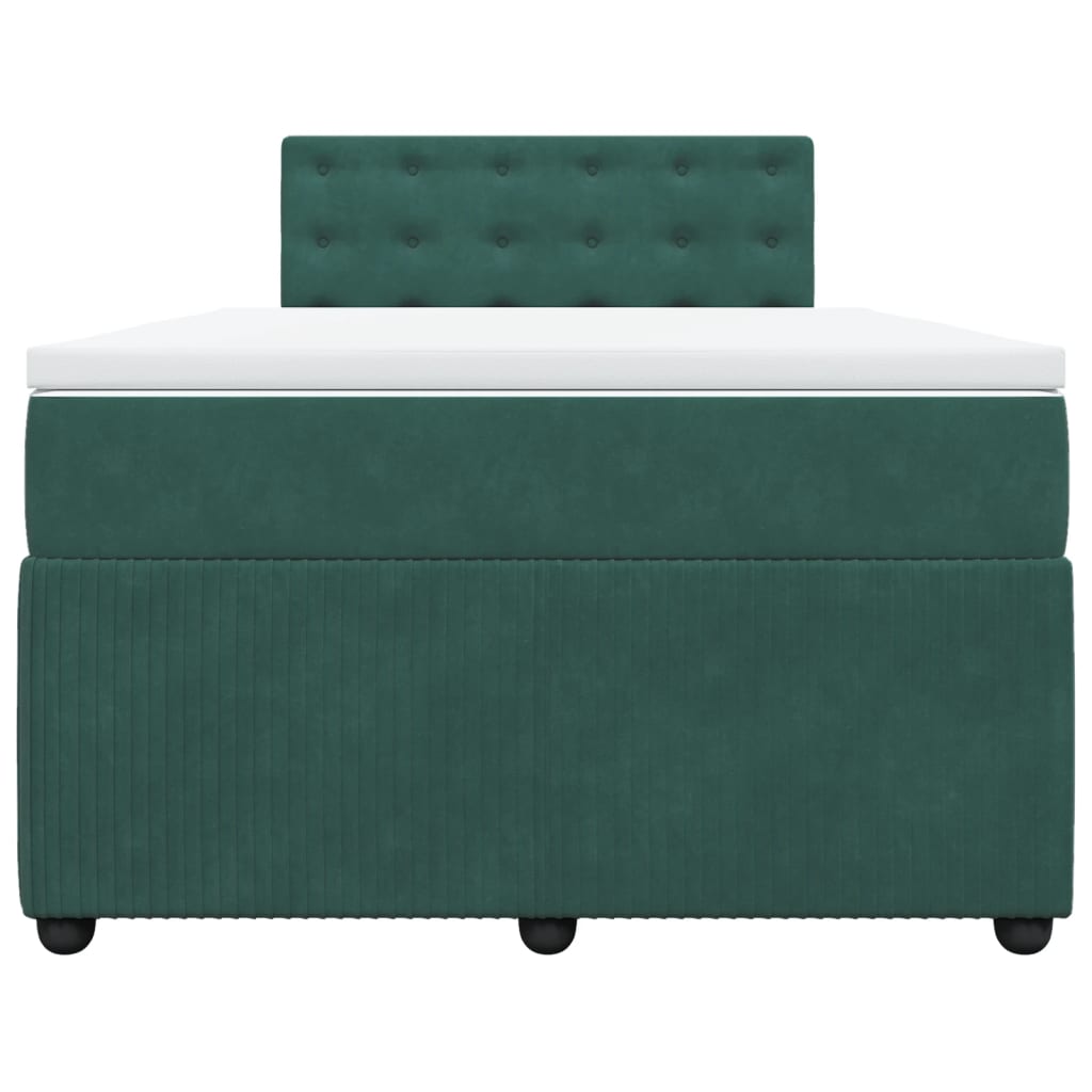 Boxspring met matras fluweel donkergroen 120x200 cm