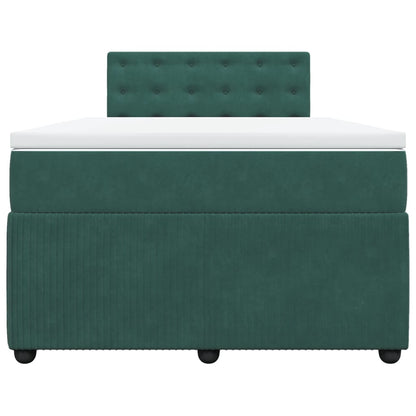 Boxspring met matras fluweel donkergroen 120x200 cm