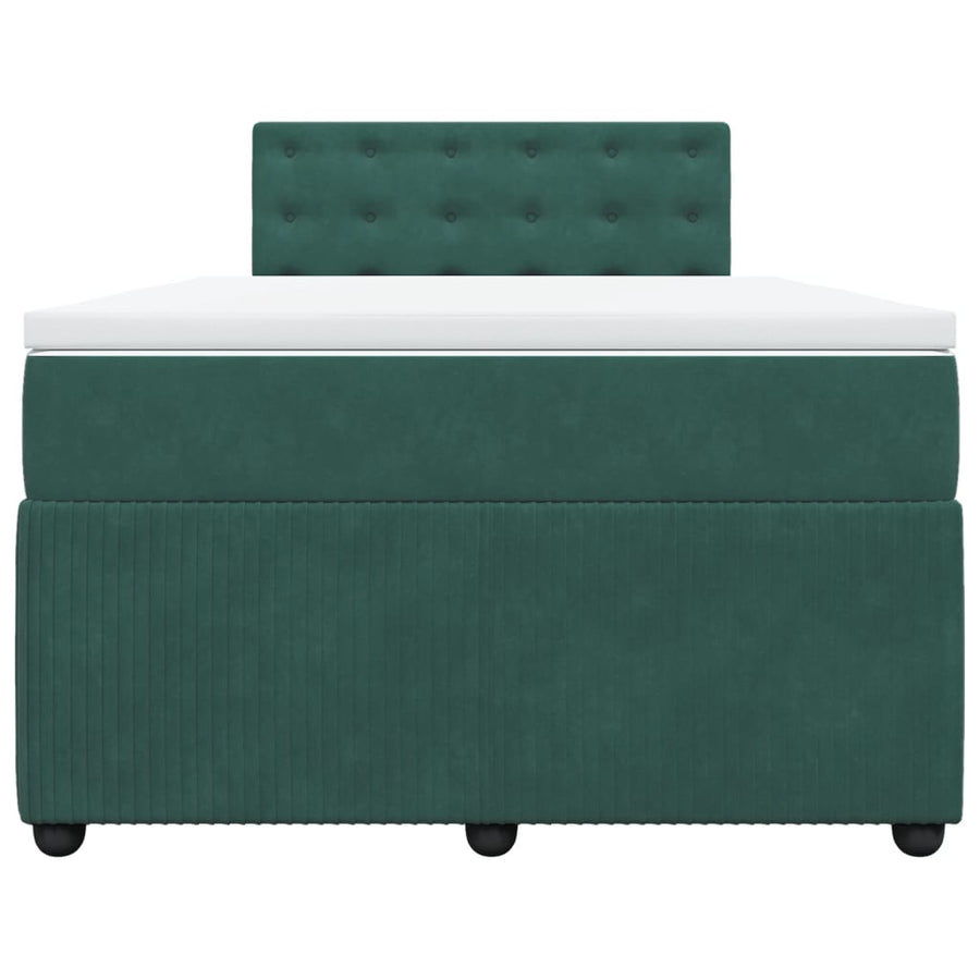 Boxspring met matras fluweel donkergroen 120x200 cm