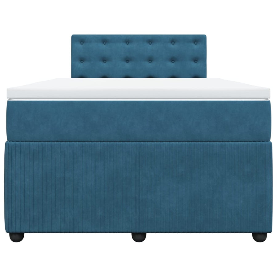 Boxspring met matras fluweel blauw 120x200 cm
