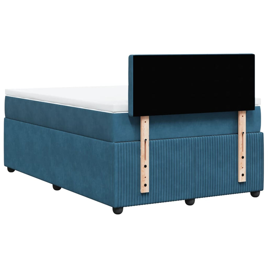 Boxspring met matras fluweel blauw 120x200 cm