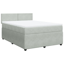 Boxspring met matras fluweel lichtgrijs 140x190 cm