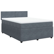 Boxspring met matras fluweel donkergrijs 140x190 cm