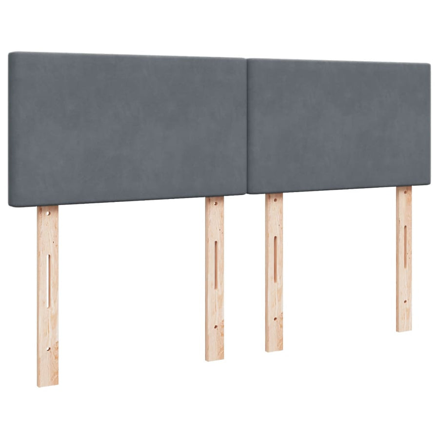 Boxspring met matras fluweel donkergrijs 140x190 cm