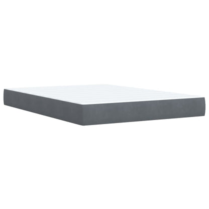 Boxspring met matras fluweel donkergrijs 140x190 cm